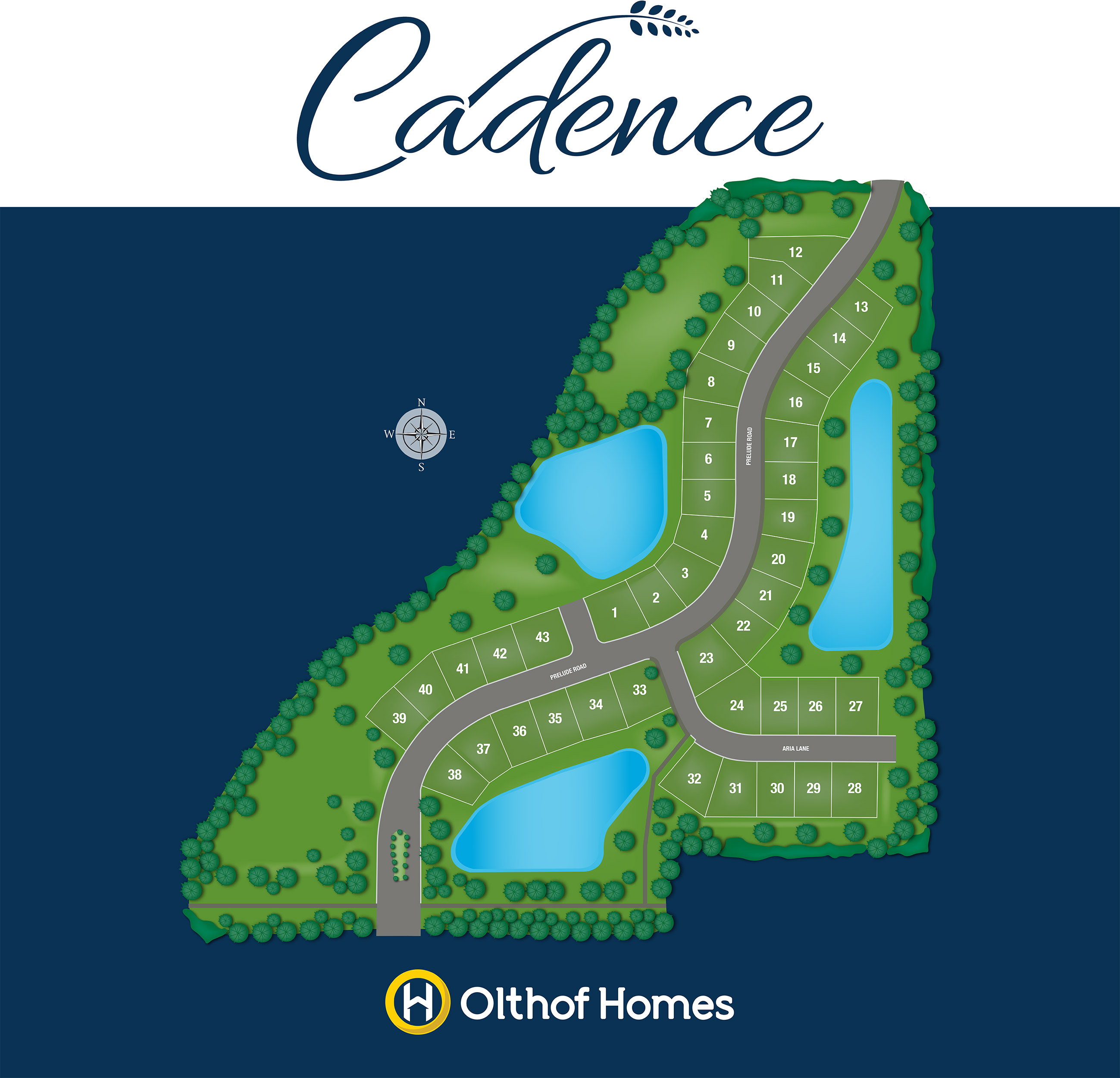 VIA Marketing Plat & Site Illustration  Olthof Homes Subdivision Community Cadence